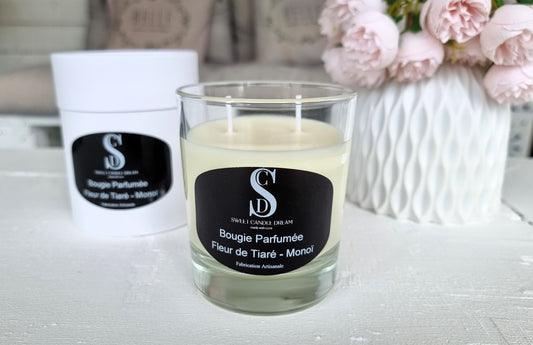 Bougie parfumée "Fleur de Tiaré - Monoï" - 220g